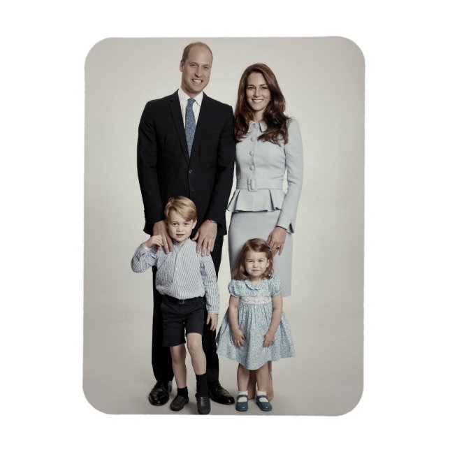Prince William och Family Dec 2017 stilized Magnet (Vertikal)