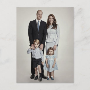 Prince William och Family Dec 2017 stilized Vykort
