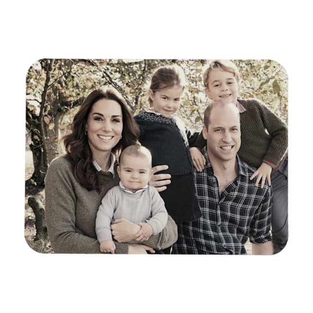 Prince William och Family Dec 2018 stilized Magnet (Horisontell)