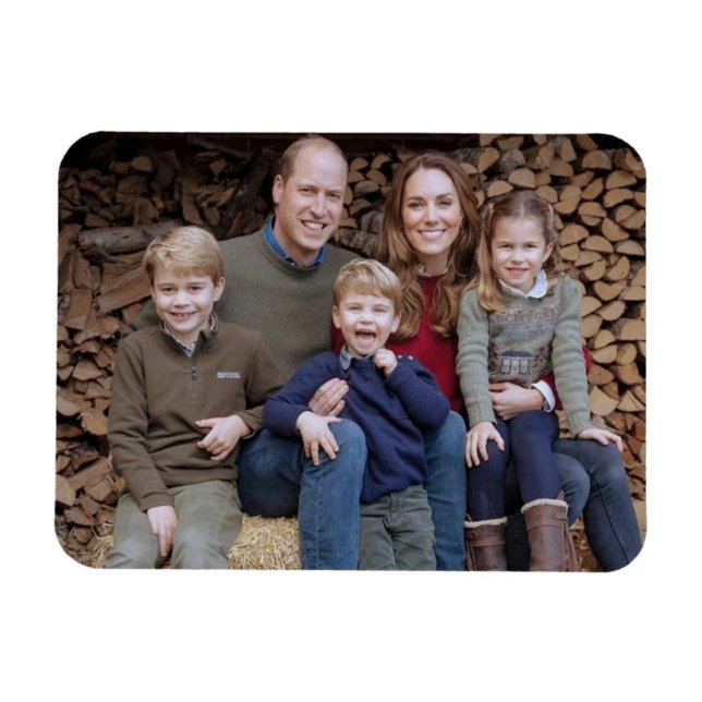Prince William och Family Dec 2020 stilized Magnet (Horisontell)