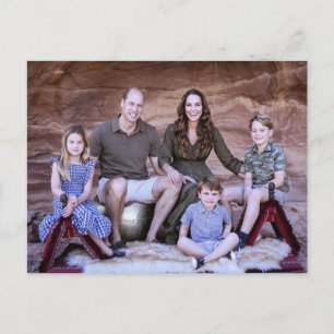 Prince William och Family Dec 2021 stilized Vykort