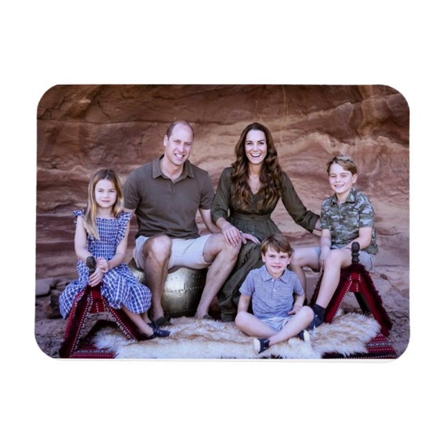 Prince William och Family Dec 2021 stylized Magnet (Horisontell)