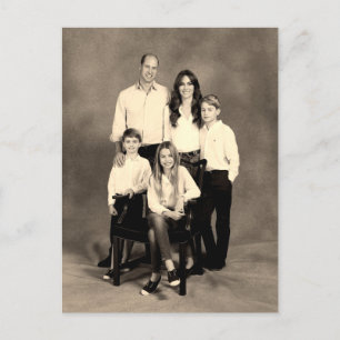 Prince William och Family Dec 2023 stilized Vykort