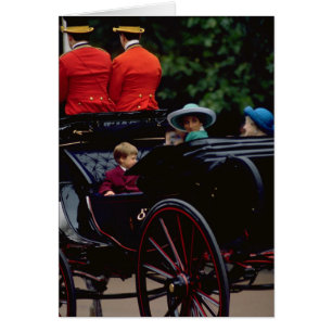Prince William och Princess Diana on the Mall Hälsningskort
