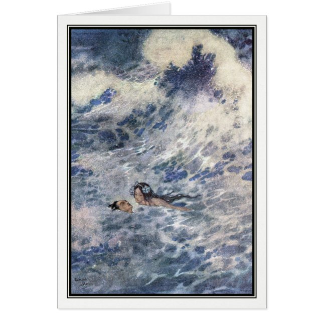 Princen och sjöjungfrun av Edmund Dulac Hälsningskort (Framsidan)