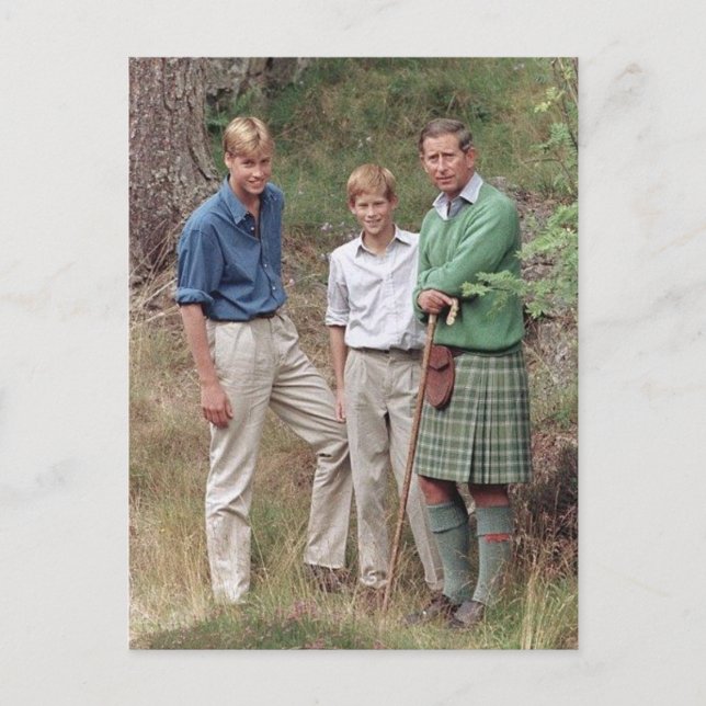 Princes Charles William Harry 1995 Vykort (Framsida)