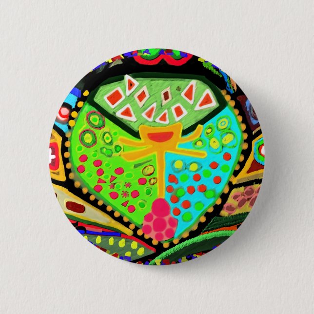 Princes Dianna Diamant Hjärta Knapp (Framsida)