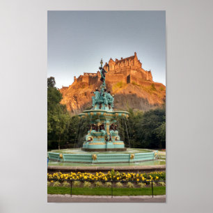 Princes Gata Arbeta i trädgården för Edinburgh Poster
