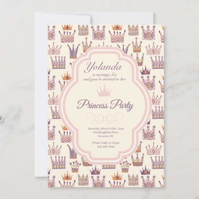 Princes Party födelsedag Inbjudningar (Framsida)