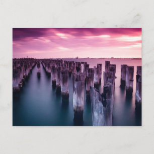Princes Pier Melbourne Australia Lila Sunset Vykort