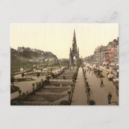 Princes Street, Castle och Scott Monument Vykort