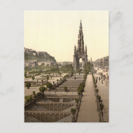 Princes Street, Castle och Scott Monument Vykort