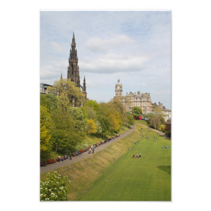 Princes Street Gardens, Edinburgh, Skottland Fototryck