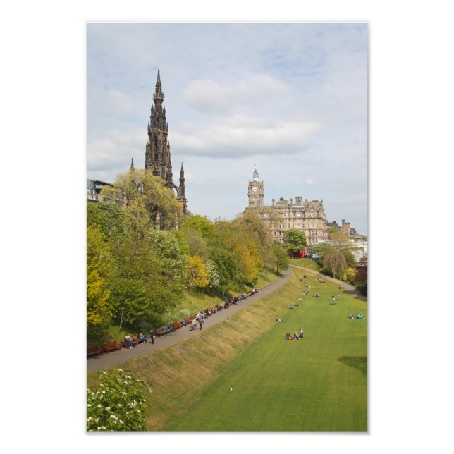 Princes Street Gardens, Edinburgh, Skottland Fototryck (Framsidan)