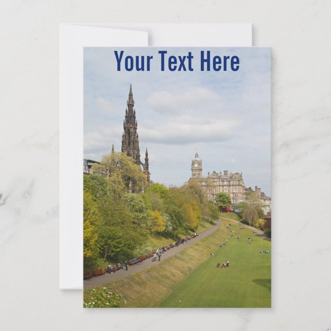 Princes Street Gardens, Edinburgh, Skottland-kort (Framsida)