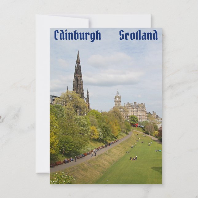 Princes Street Gardens, Edinburgh, Skottland-kort (Framsida)