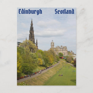 Princes Street Gardens, Edinburgh, Skottland Vykort