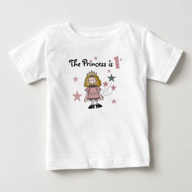 Princess 1st Birthday Tee Shirt (Framsida)