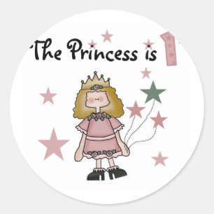 Princess 1st Birthday Tshirts och Gifts Runt Klistermärke
