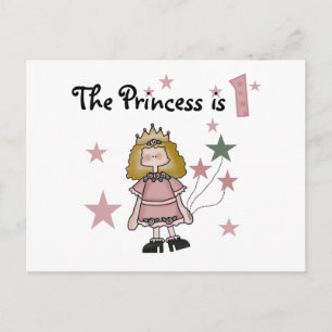 Princess 1st Birthday Tshirts och Gifts Vykort