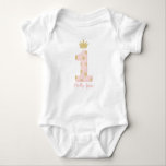 Princess 1st First Birthday Rosa och Guld T Shirt<br><div class="desc">I personligen är 1:a födelsedlarnas flickdesign i rosa och guld ett stort nummer "1" på framsidan och "lilla prinsessan" på baksidan. Klicka på knappen Anpassa om du vill ha mer flexibilitet genom att lägga till din egen text! Det finns variationer i denna utformning, ytterligare färg och samordnade produkter i vår...</div>