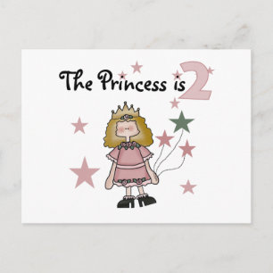 Princess 2:a födelsedag Tshirts och presenter Vykort