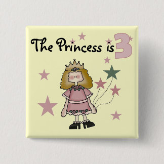 Princess 3rd Birthday Tshirts och Gifts Knapp