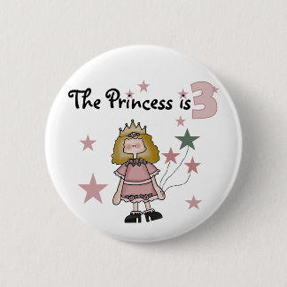 Princess 3rd Birthday Tshirts och Gifts Knapp