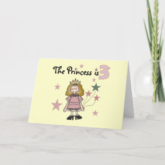 Princess 3rd Birthday Tshirts och Gifts Kort