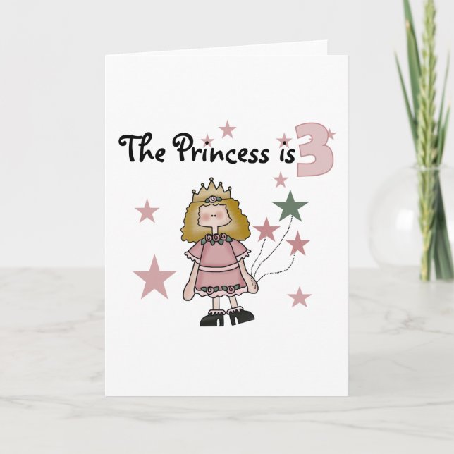 Princess 3rd Birthday Tshirts och Gifts Kort (Framsida)