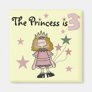Princess 3rd Birthday Tshirts och Gifts Magnet
