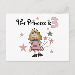 Princess 3rd Birthday Tshirts och Gifts Vykort