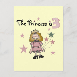Princess 3rd Birthday Tshirts och Gifts Vykort