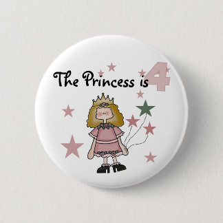 Princess 4e födelsedagen Tshirts och Gifts Knapp