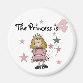 Princess 4e födelsedagen Tshirts och Gifts Magnet
