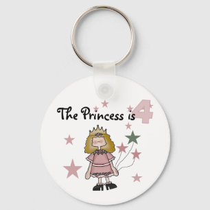 Princess 4e födelsedagen Tshirts och Gifts Nyckelring