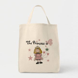 Princess 4e födelsedagen Tshirts och Gifts Tygkasse