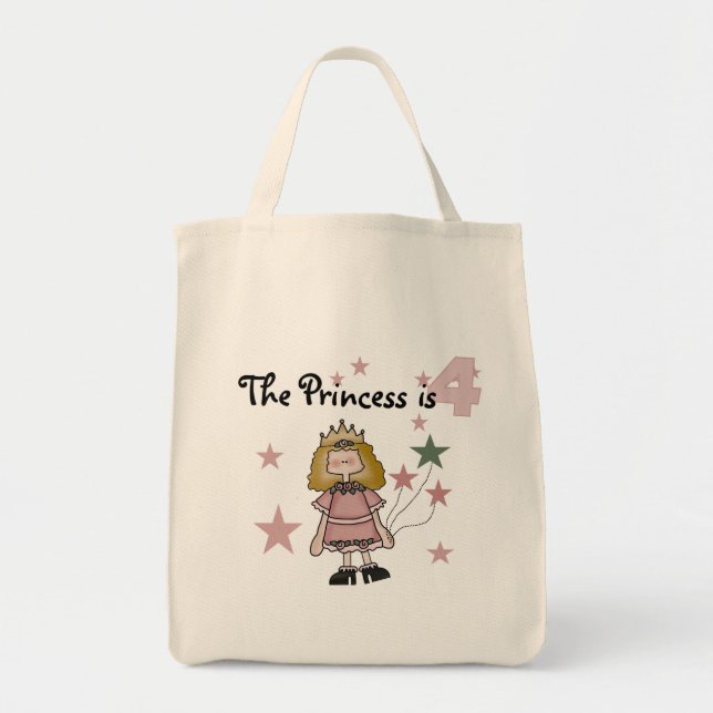 Princess 4e födelsedagen Tshirts och Gifts Tygkasse (Framsidan)