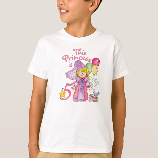 Princess 5th Birthday Tee Shirt (Framsida)