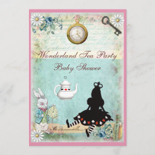 Princess Alice i party för underlandbaby showerTea Inbjudningar