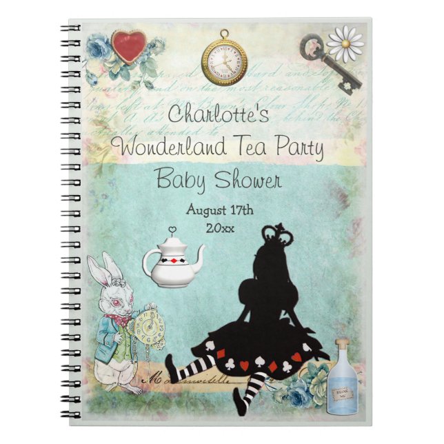 Princess Alice i underlandbaby showerGuestbook Anteckningsbok (Framsidan)