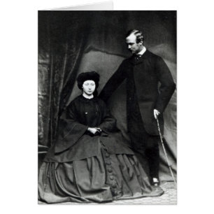 Princess Alice och prins Ludwig of Hesse, 1860 Hälsningskort