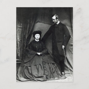 Princess Alice och prins Ludwig of Hesse, 1860 Vykort