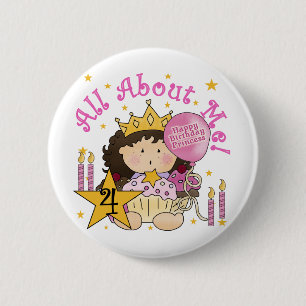 Princess All Om Me 4e födelsedagen Tshirts Knapp