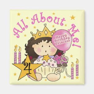 Princess All Om Me 4e födelsedagen Tshirts Magnet