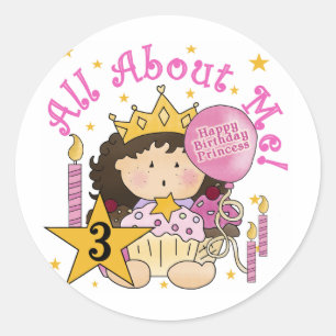 Princess Allt om mig Tshirts Runt Klistermärke