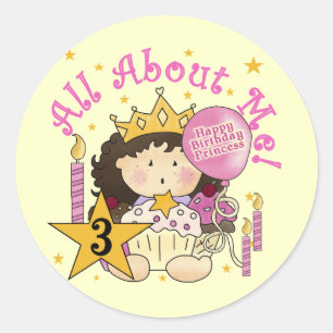 Princess Allt om mig Tshirts Runt Klistermärke