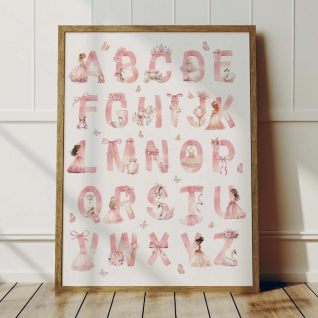 Princess Alphabet ABC Poster Kids Room Decor (Skapare uppladdad)