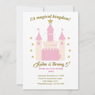 Princess and Castle Birthday Invitation | "Childre Inbjudningar