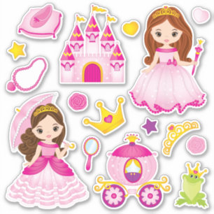 Princess and Fairytale Stickers - Set of 16 Klistermärken